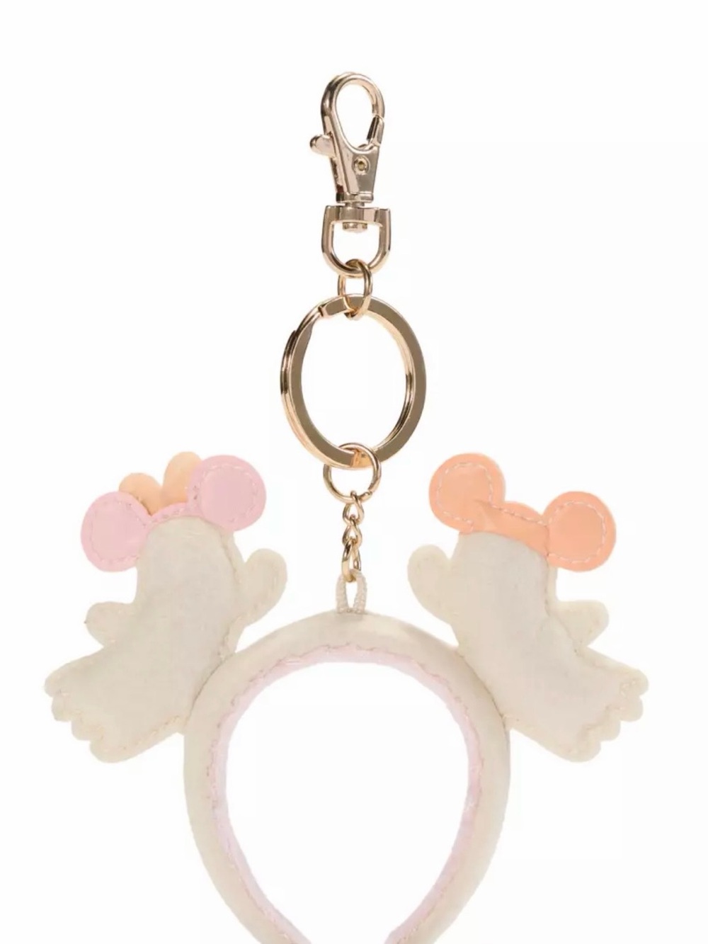 Disney Plush Headband Keychain Charm - Pink & Peach